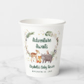 Winter Woodland Animals Baby shower Papieren Bekers (Achterkant)