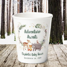 Winter Woodland Animals Baby shower Papieren Bekers