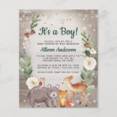 Winter Woodland Animals Baby shower per mail (Voorkant)
