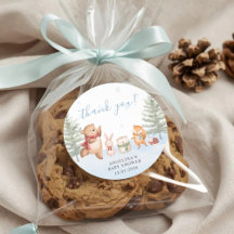 Winter Woodland Animals Baby Shower Thank You