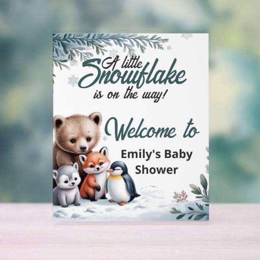 Winter Woodland Animals baby shower Welkom Acryl Bord (Neutraal)