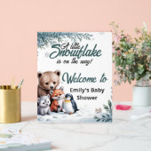 Winter Woodland Animals baby shower Welkom Acryl Bord (Huwelijk)