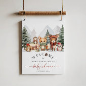 Winter Woodland Animals Baby shower Welkomstbord Poster