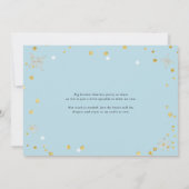 Winter Woodland Animals Baby Sprinkle Shower Blue Kaart (Achterkant)