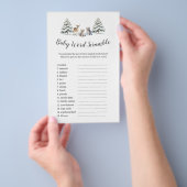 Winter Woodland Animals "Baby Word Scramble" spel Flyer (Hand)