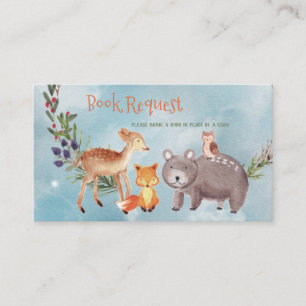 Winter Woodland Animals Berries Pine Cotton Games Informatiekaartje