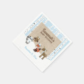 Winter Woodland Animals Birch Tree Napkin | Blauw Servetten (Hoek)