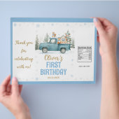 Winter Woodland Animals Birthday Chip Bag Wrapper Flyer (Hand)