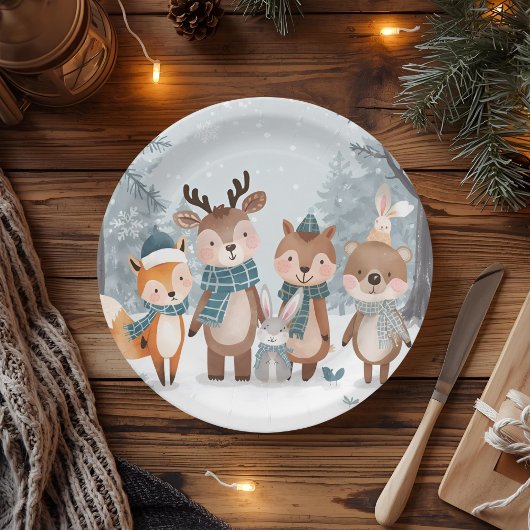 Winter Woodland Animals Birthday Party Papieren Bordje