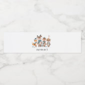 Winter Woodland Animals Birthday  Waterfles Etiket (Enkel label)