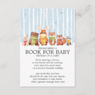 Winter Woodland Animals Boys Shower Book for Baby Kaart