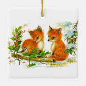 Winter Woodland Animals Ceramic Ornament (Achterkant)