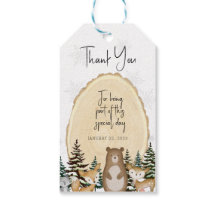 Winter Woodland Animals Dank u Labels