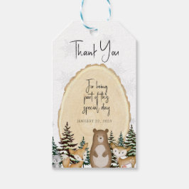 Winter Woodland Animals Dank u Labels Cadeaulabel