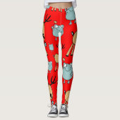Winter Woodland Animals Design Yoga broek, Feestel Leggings (Voorkant)
