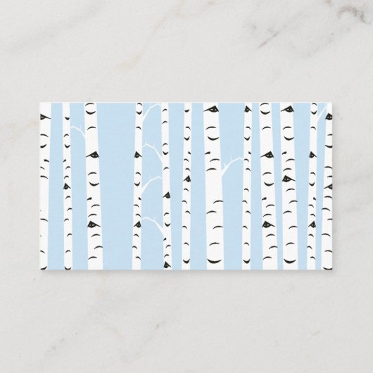 Winter Woodland Animals Diaper Raffle Cards Blue Informatiekaartje (Achterkant)