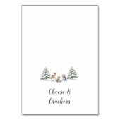 Winter Woodland Animals Douche Buffet Eten Labels Kaart (Voorkant)