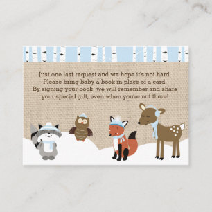 Winter Woodland Animals Enclosure Book Request Informatiekaartje