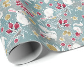 Winter Woodland Animals Feast Cadeaupapier (Rol Hoek)