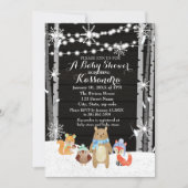Winter Woodland Animals Forest Baby shower Card Kaart (Voorkant)
