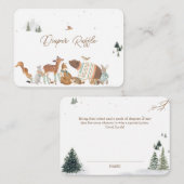 Winter Woodland Animals Forest Baby Shower Diaper Informatiekaartje (Voorkant / Achterkant)