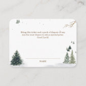 Winter Woodland Animals Forest Baby Shower Diaper Informatiekaartje (Achterkant)