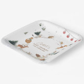 Winter Woodland Animals Forest Baby Shower Papieren Bordje (Gebogen)