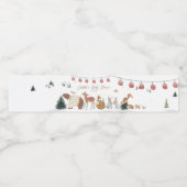 Winter Woodland Animals Forest Baby Shower Waterfles Etiket (Enkel label)