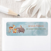 Winter Woodland Animals Forest Friends Baby shower Etiket (Insitu)