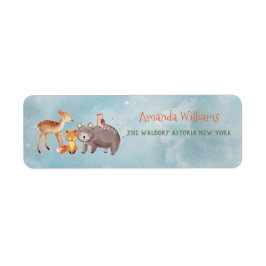 Winter Woodland Animals Forest Friends Baby shower Etiket
