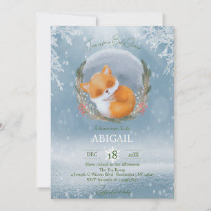 Winter Woodland Animals Fox Baby shower Uitnodigin Kaart