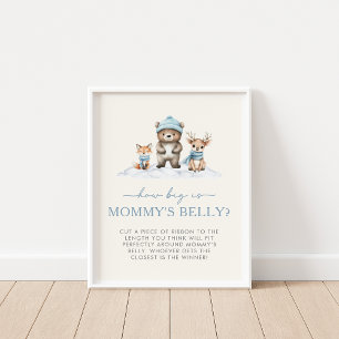 Winter Woodland Animals Hoe groot is de buik van m Poster