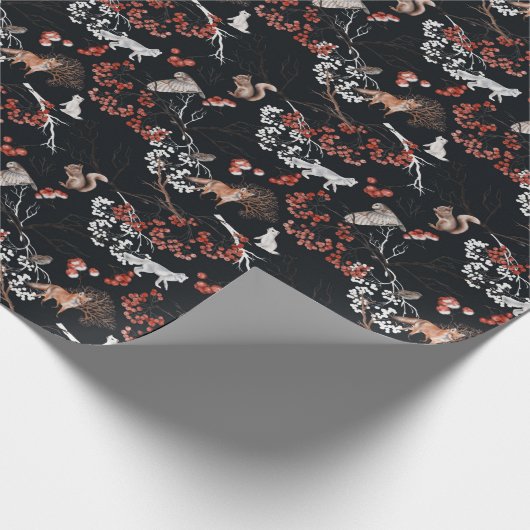 Winter Woodland Animals Holiday Kerstmis Cadeaupapier (Hoek)