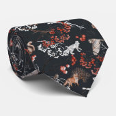 Winter Woodland Animals Kerstmis Stropdas (Opgerold)