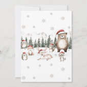 Winter Woodland Animals Onederland 1e verjaardag Kaart (Achterkant)