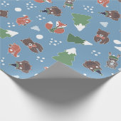 Winter Woodland Animals Pattern Cadeaupapier (Hoek)