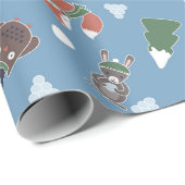 Winter Woodland Animals Pattern Cadeaupapier (Rol Hoek)