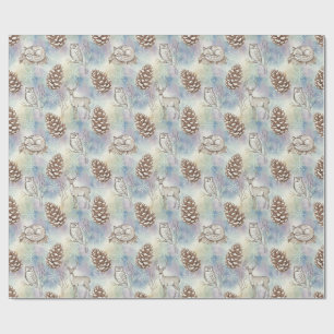 Winter Woodland Animals Pattern Cadeaupapier