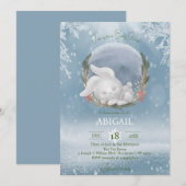 Winter Woodland Animals Rabbit Baby shower Kaart (Voorkant / Achterkant)