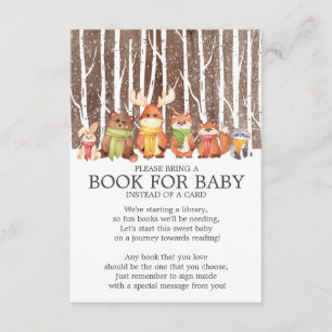 Winter Woodland Animals Rustic Book for Baby Kaart