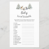 Winter Woodland Animals UK Baby Word Scramble Flyer (Voorkant)