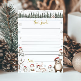 Winter Woodland Animals Verjaardag Tijd Capsule Ka Bedankkaart