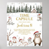 Winter Woodland Animals Verjaardag Tijd Capsule Si Poster (Voorkant)