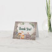 Winter Woodland Animals Waterverf Baby shower Bedankkaart (Voorkant)