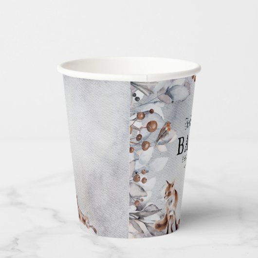 Winter Woodland Animals Waterverf Baby shower Papieren Bekers (Rechts)