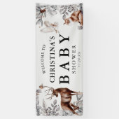 Winter Woodland Animals Waterverf Baby shower Spandoek (Verticaal)