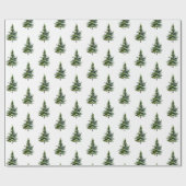 Winter Woodland Aquarel Brandbomen 3 Cadeaupapier (Vlak)