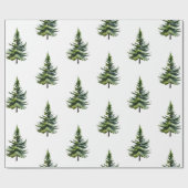 Winter Woodland aquarel voor bomen Cadeaupapier (Vlak)