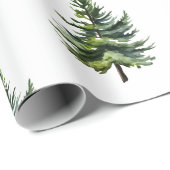 Winter Woodland aquarel voor bomen Cadeaupapier (Rol Hoek)