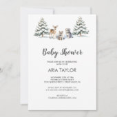 Winter Woodland Baby Animals Baby shower Kaart (Voorkant)